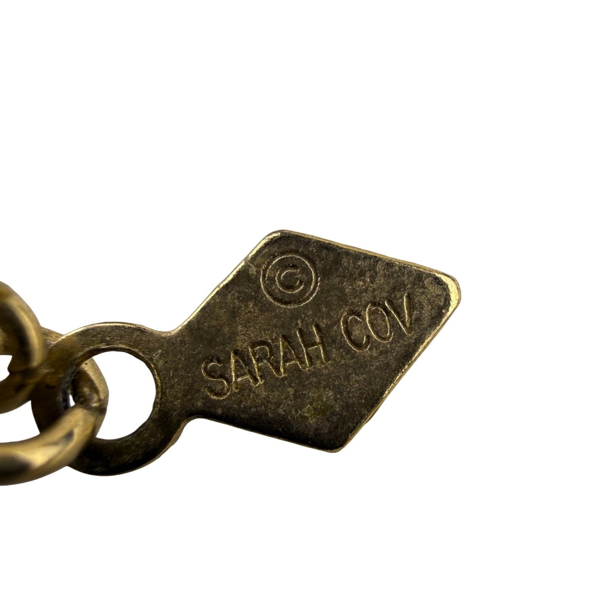 Sarah Coventry Womens Gold Tone Chain Necklace With Amber Accents