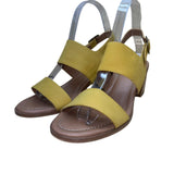 Caslon Women’s Yellow Leather Adjustable Strap Block Heel Sandals Size 7.5M
