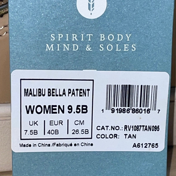 Revitalign Women’s Light Brown Patent Strap Malibu Bella  Sneakers Size 9.5B