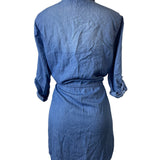 Gloria Vanderbilt Blue Denim Button-Up Shirt Dress Sz M