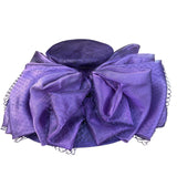 Purple Sinamay Womens Wide Brim Bow Fascinator Hat For Events Weddings & Church