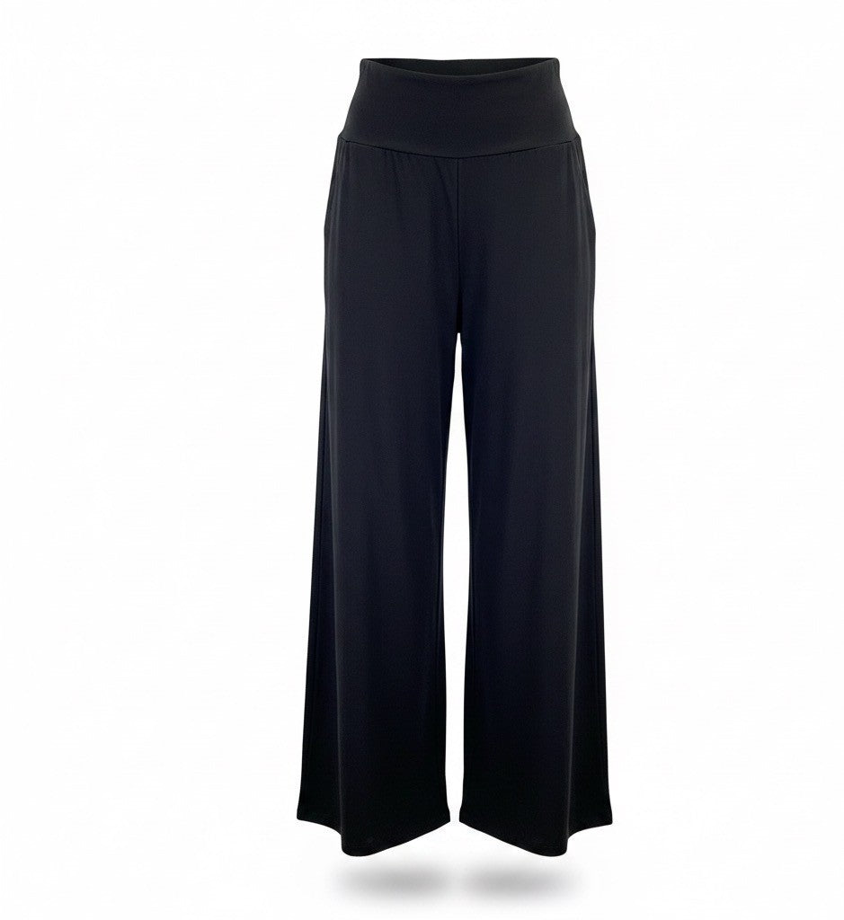 Tarse Womens Black Wide-Leg High-Waist Lounge Pants Size L