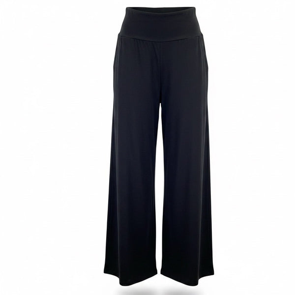 Tarse Womens Black Wide-Leg High-Waist Lounge Pants Size L