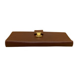 SB Women’s Brown Embossed Leather Gold-Tone Snap Closure Foldable Wallet