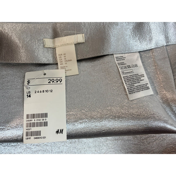 H&M Women's Grey Mermaid Knee Length Skirt Sz 14 - NWT