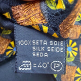Ermenegildo Zegna Mens Multicolor Silk Tie Yellow/Blue/Black Floral Pattern