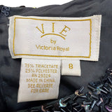 Vie By Victoria Royal Womens Gray Sequin Top & Blazer Formal Dress Set Sz 8