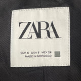 Zara Women's Black & White Plaid Button-Up Jacket With Pockets Sz S