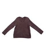 Lucky Brand Womens Brown V-Neck Ribbed Sweater Size L