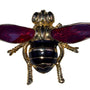 Gold Tone Enamel Bee Brooch Red Wings Enameled Detail Jewelry Pin Vintage