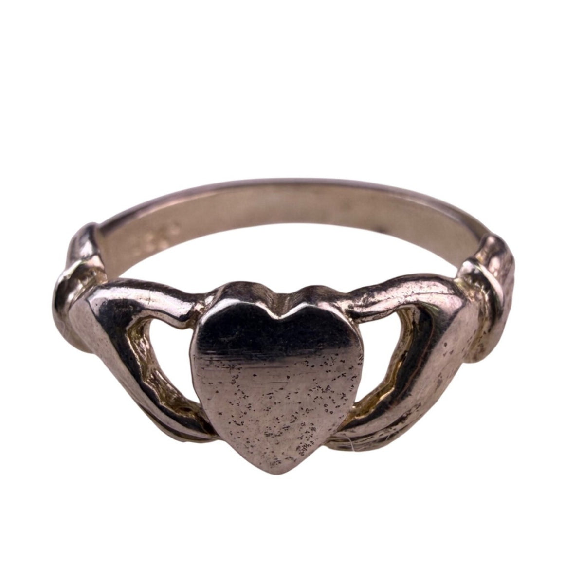Sterling Silver Womens Claddagh Ring Heart & Hands Design Marked .925 Size 6
