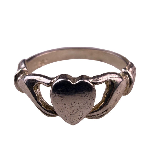 Sterling Silver Womens Claddagh Ring Heart & Hands Design Marked .925 Size 6