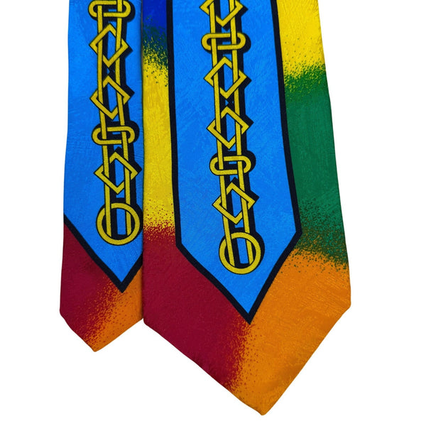Rush Limbaugh Mens Multicolor Silk Tie No Boundaries Collection Chain Motif