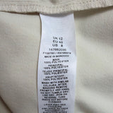 Asos Design Womens Ivory Maxi Dress Deep V Neck Tie Back Sz US 8 UK 12