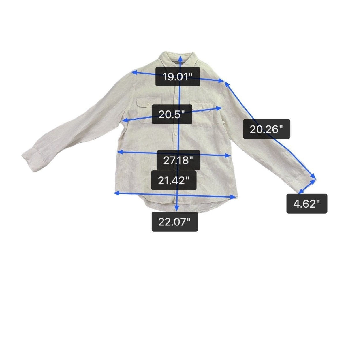 Perry Ellis Mens White Linen Button-Up Shirt Long Sleeve Sz XL
