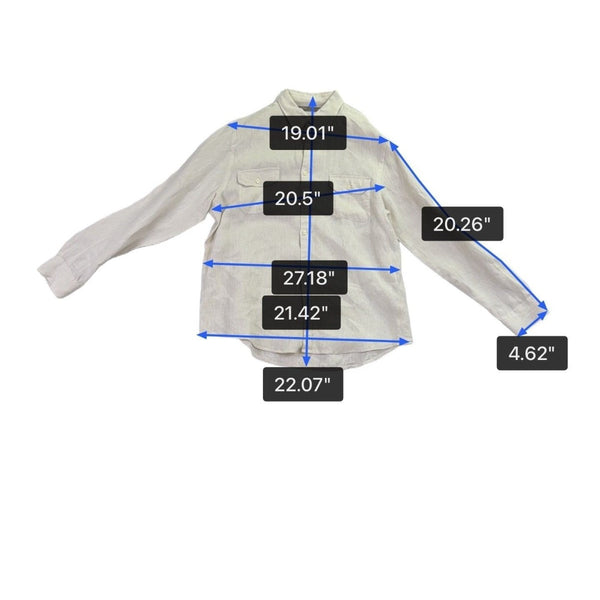 Perry Ellis Mens White Linen Button-Up Shirt Long Sleeve Sz XL