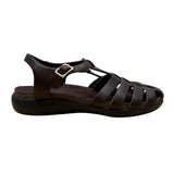 Mootsies Tootsies Women’s Brown Leather Adjustable Buckle Strappy Sandals Sz 8