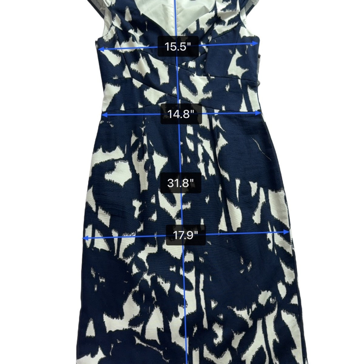 Adrianna Papell Women’s Navy/White  Sleeveless Dress Abstract Print Size 2 - New