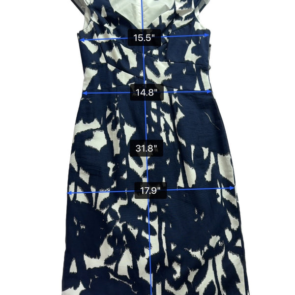 Adrianna Papell Women’s Navy/White  Sleeveless Dress Abstract Print Size 2 - New