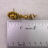 Gold Tone Womens Necklace & Earring Set Various Metal Beaded Elegant Design Adju