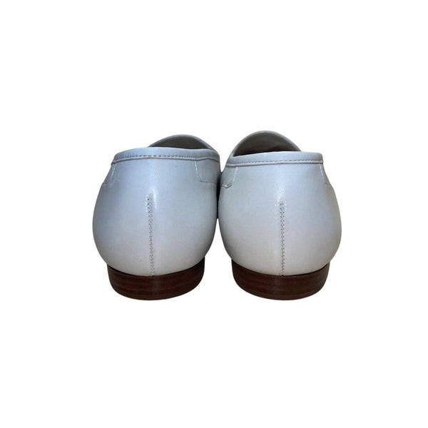 Enzo Angiolini Women’s White Leather Lining And Sole Slip-On Loafers Size 8.5