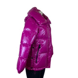 Michael Kors Womens Pink Nylon Puffer Jacket Hooded Warm Winter Wear Sz XXS