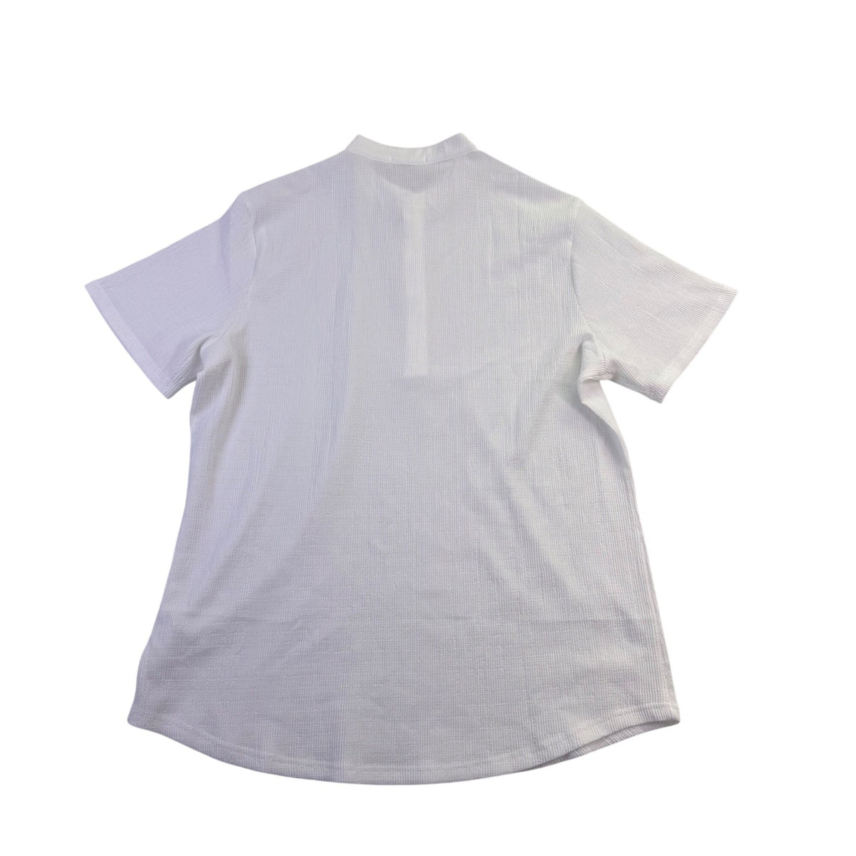 Coofandy Men White  Short Sleeve Stand Collar Shirt Size L