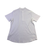 Coofandy Men White  Short Sleeve Stand Collar Shirt Size L