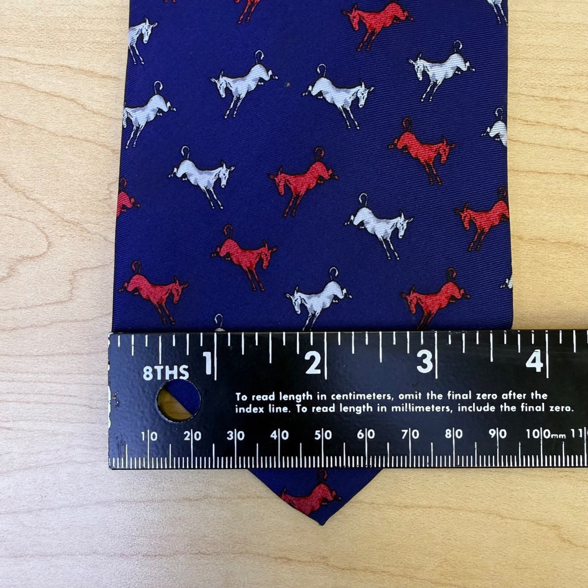 Alynn Mens Blue Silk Horse Pattern Tie Creative American Design USA-Made