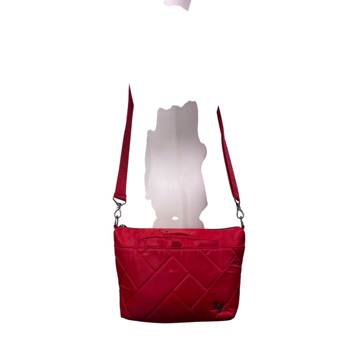 Lug Women’s Red Nylon Quilted Flare With Adjustable Strap Crossbody Bag
