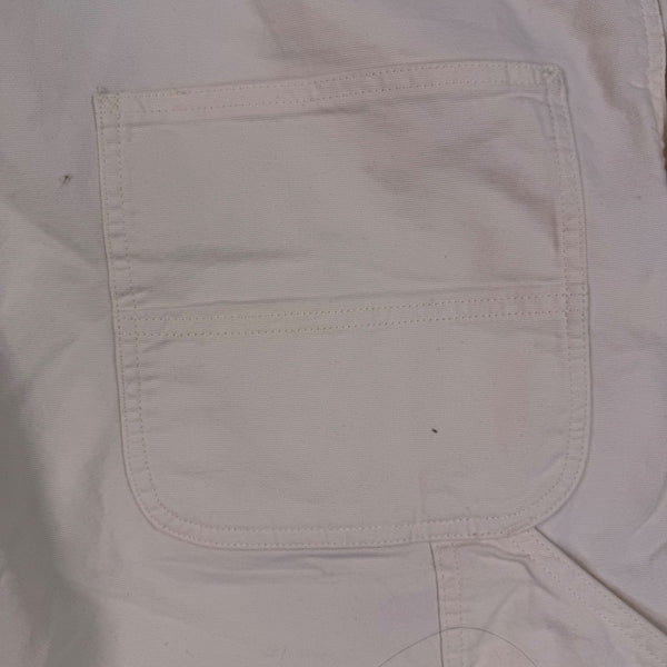 Carhartt Womens White Canvas Rugged Flex Bib Overalls Loose Fit Sz XL (16-18)