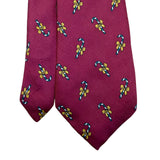 Happy Holiday Mens Red 100% Silk Candy Cane Patterned Tie