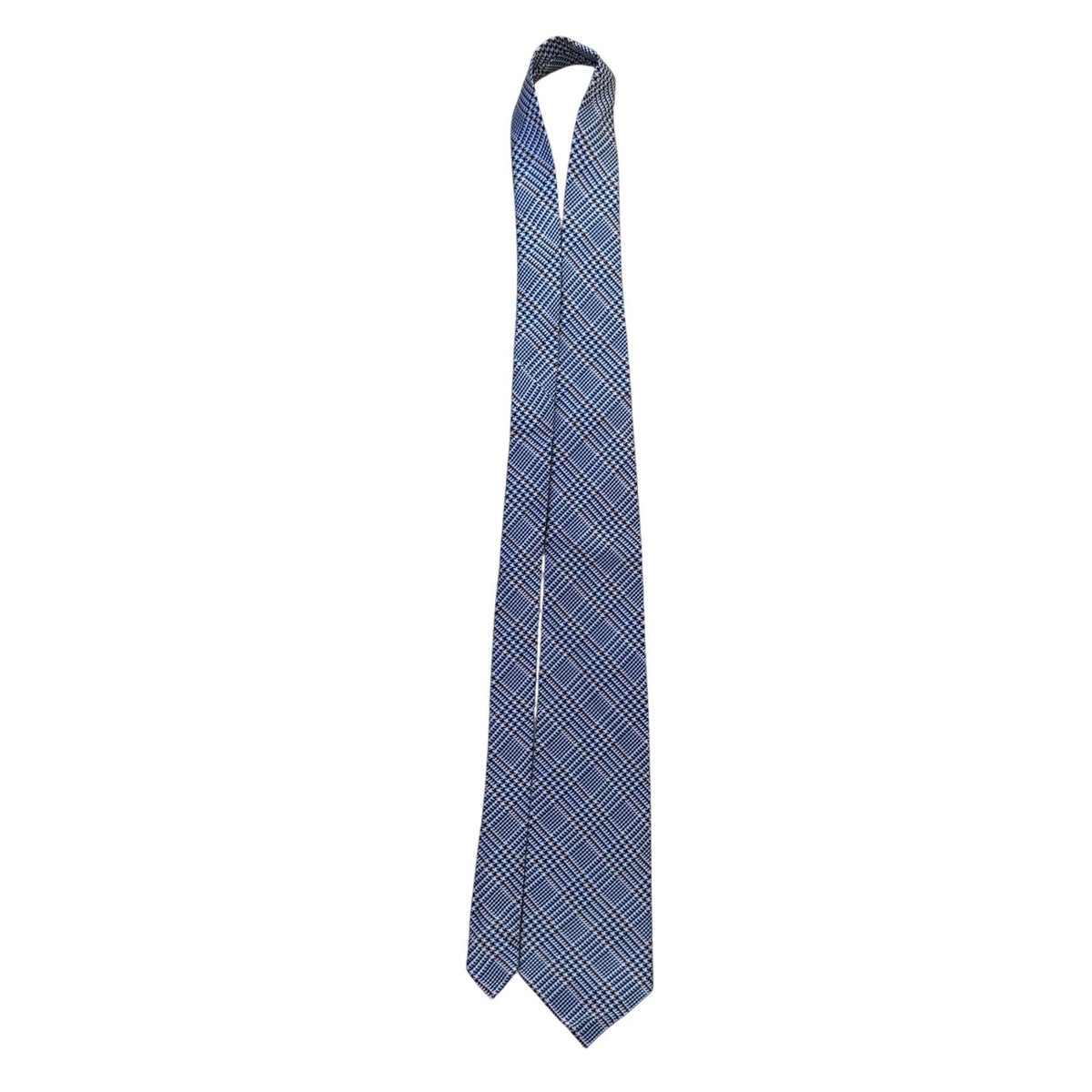 Lauren Ralph Lauren Mens Navy Cotton Blend Plaid Hand Finished Tie 3.5" Wide Cla