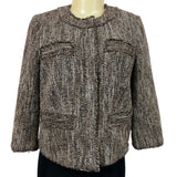Michael Kors Women's Brown Tweed Blazer Jacket Sz 8