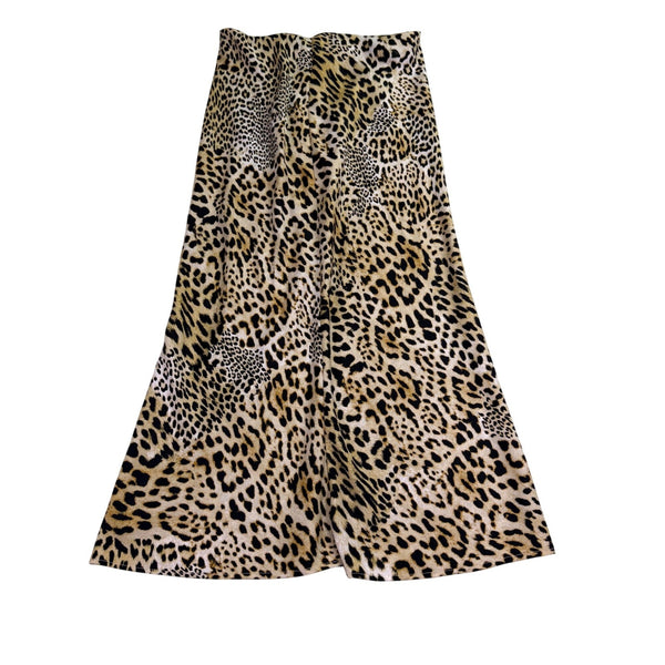 Zara Womens Animal Print Maxi Skirt Leopard Pattern Neutral Colors Sz XS 