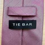 Tie Bar Mens Pink 100% Silk Necktie Stain Resistant Elegant Formal Wear