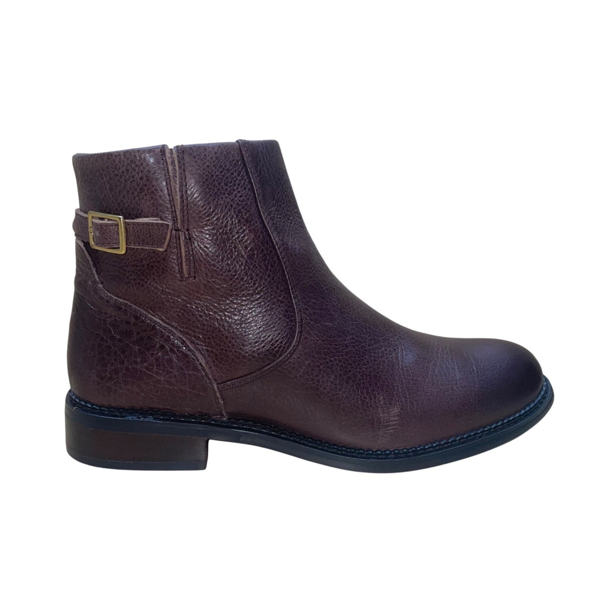 Franco Sarto Women’s Brown Leather Side Zipper Buckle Hansa Ankle Boot Size 8M