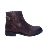 Franco Sarto Women’s Brown Leather Side Zipper Buckle Hansa Ankle Boot Size 8M