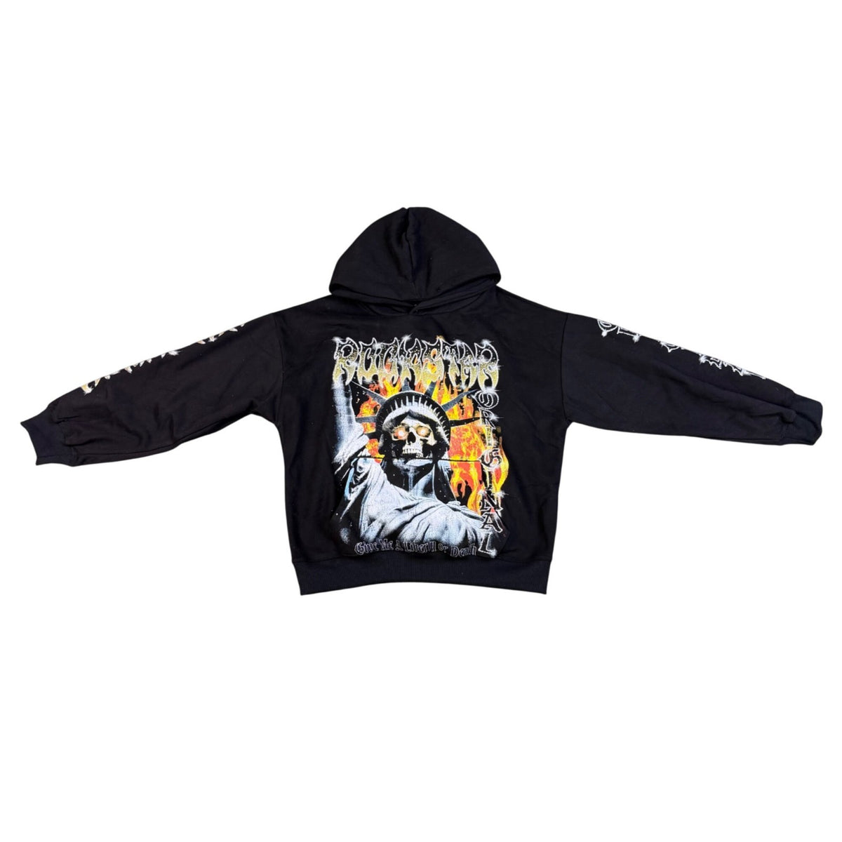 Rockstar Original Mens Black Graphic Hoodie With Bold Skull Design Sz M