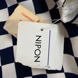 Nipon Womens Black & White Checker Silk Dress Short Sleeve US Checkered Size 12