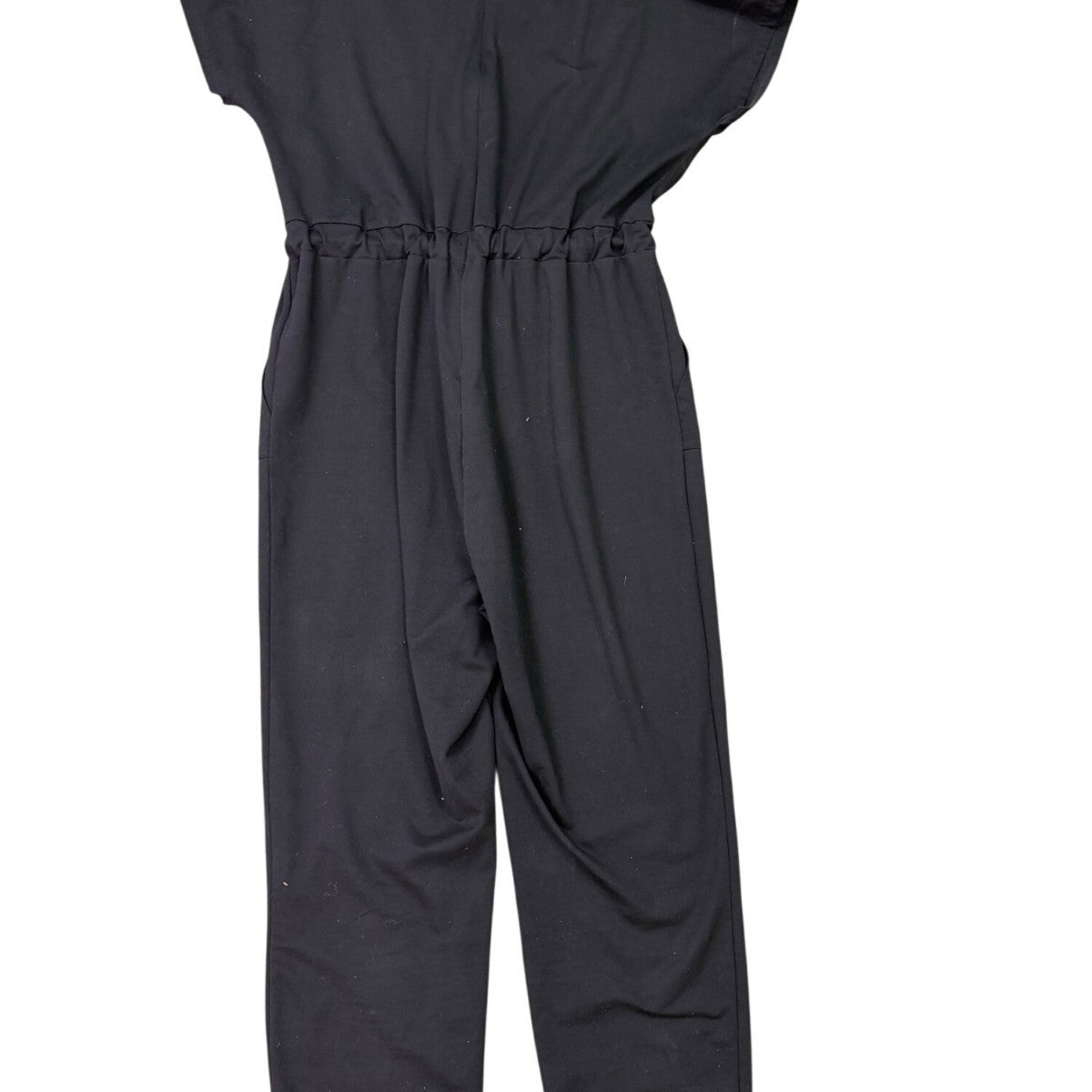 Piper & Scoot Womens Black Belted Short-Sleeve Jumpsuit Size L