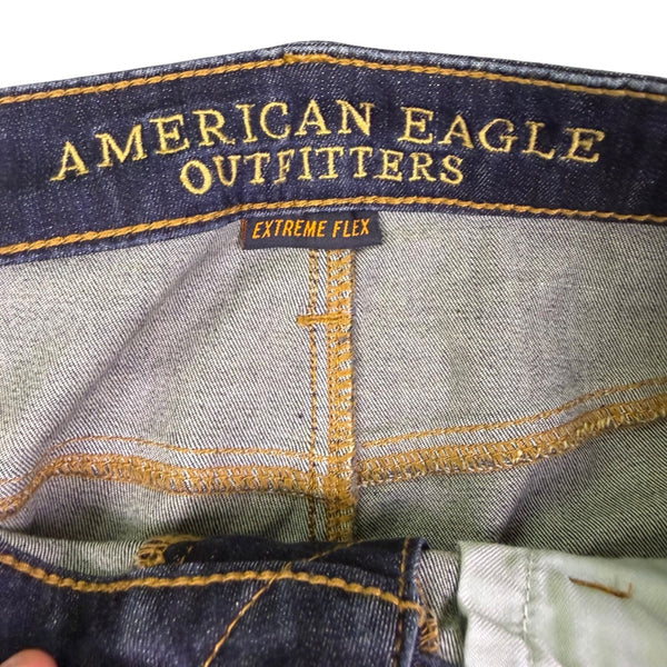 American Eagle Mens Dark Wash Extreme Flex Denim Jeans Size 34x34 