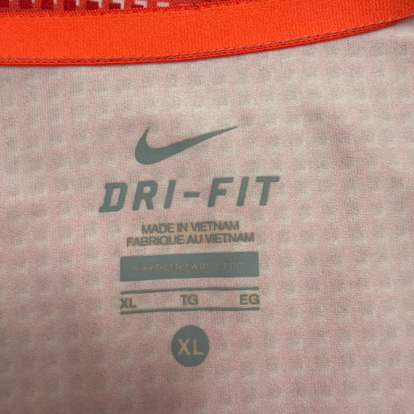 Nike Womens Red Dri-FIT Short Sleeve V-Neck Activewear Top Size  XL