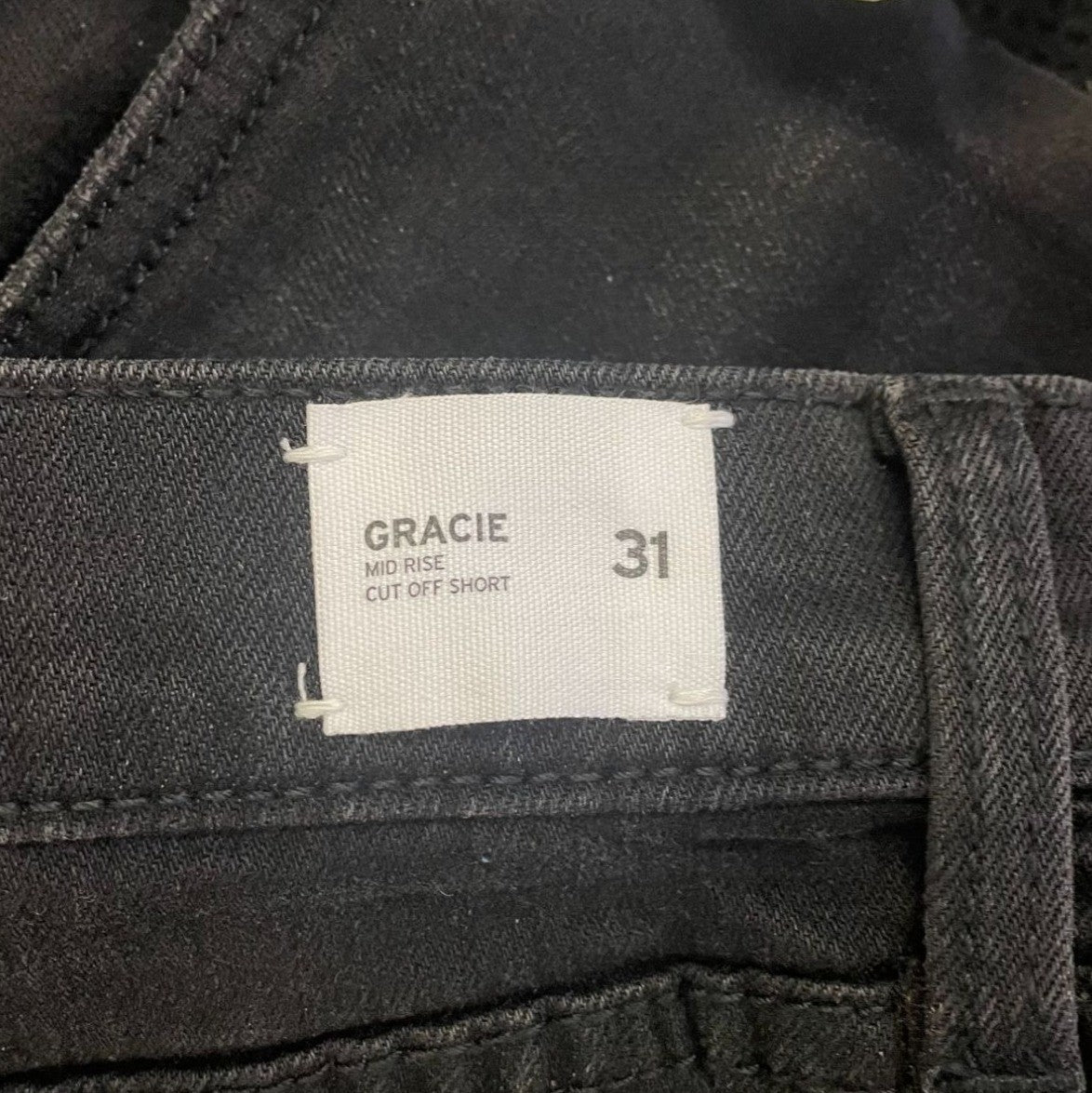 Hudson Womens Gracie Mid Rise Black Distressed Denim Cut Off Shorts Sz 31 New