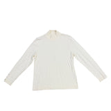 Chicos Womens White Turtleneck Sweater Classic Long Sleeve Size 1