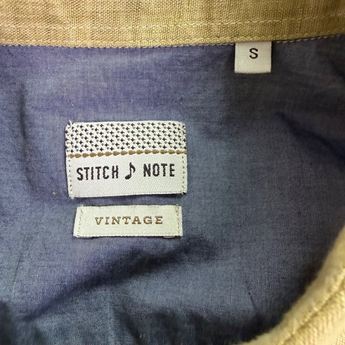 Stitch Note Mens Olive Linen Button-Up Shirt Short Sleeve Lightweight Sz S - New