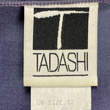 Tadashi Womens Purple Ruched Satin Long-Sleeve Blouse Top Zip Back Sz 10