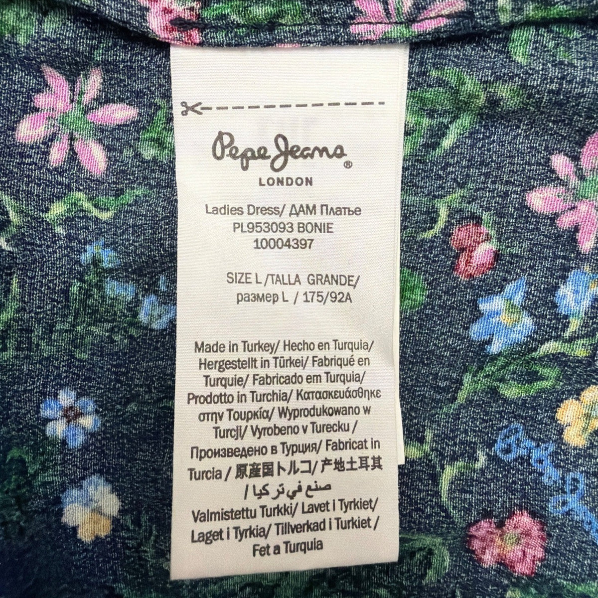 Pepe Jeans Womens Blue Floral Polyester Button-Down Midi Dress Size L