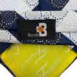 John Frederics Mens Blue/White Polyester Argyle Necktie Geometric Design