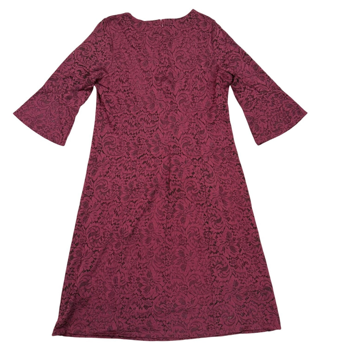 Dennis By Dennis Basso Womens Burgundy Lace A-Line Dress Size 16